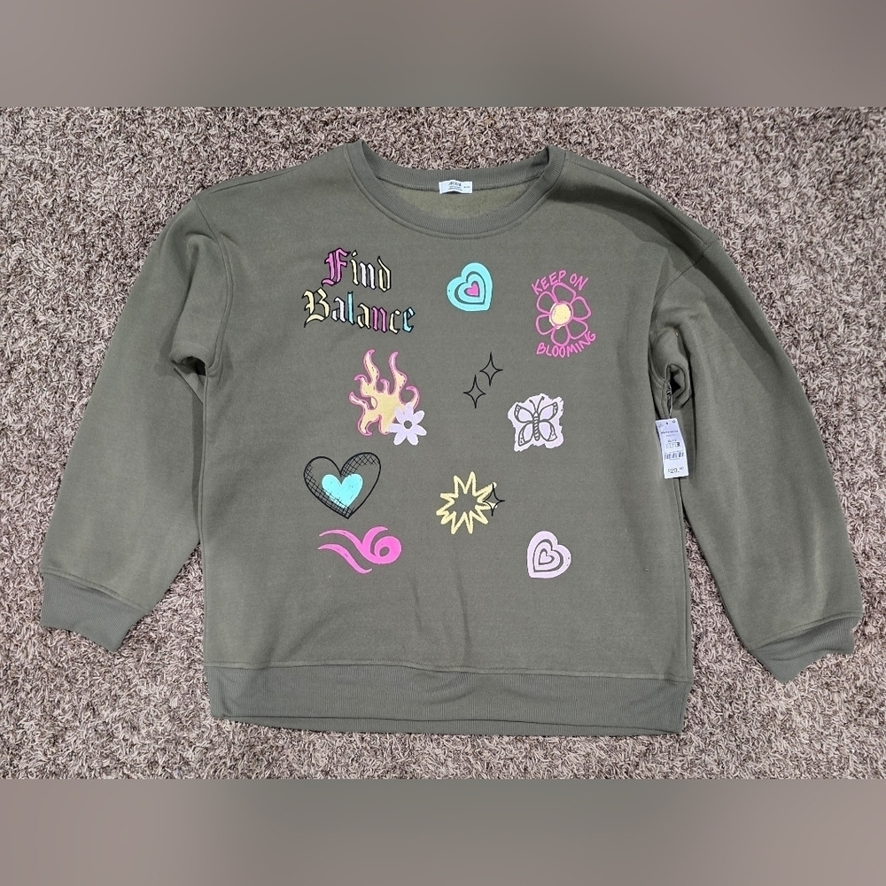 Ardene Womens NWT Crewneck Find Balance Sweatshirt Size L